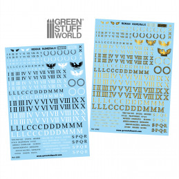 Waterslide Decals - Roman Numerals | Water Transfer Decals