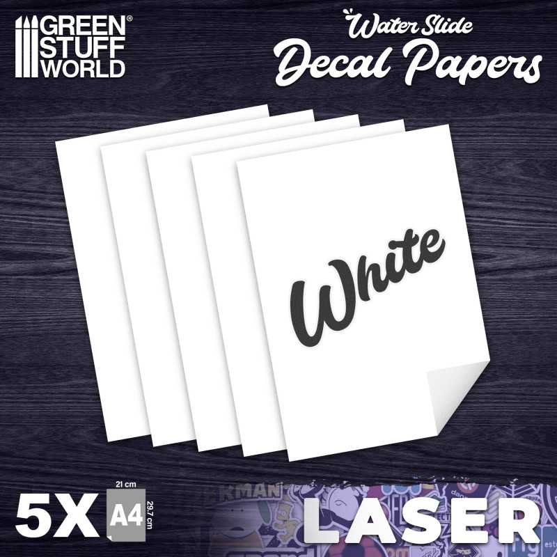 Wasserschiebe Abziehbilder - Laser Weiss | Wasserschiebefolie für Drucker