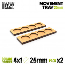 Plateaux de Mouvement MDF 25mm 4x1 - Horde en Ligne | Plateaux de mouvement pour bases rondes