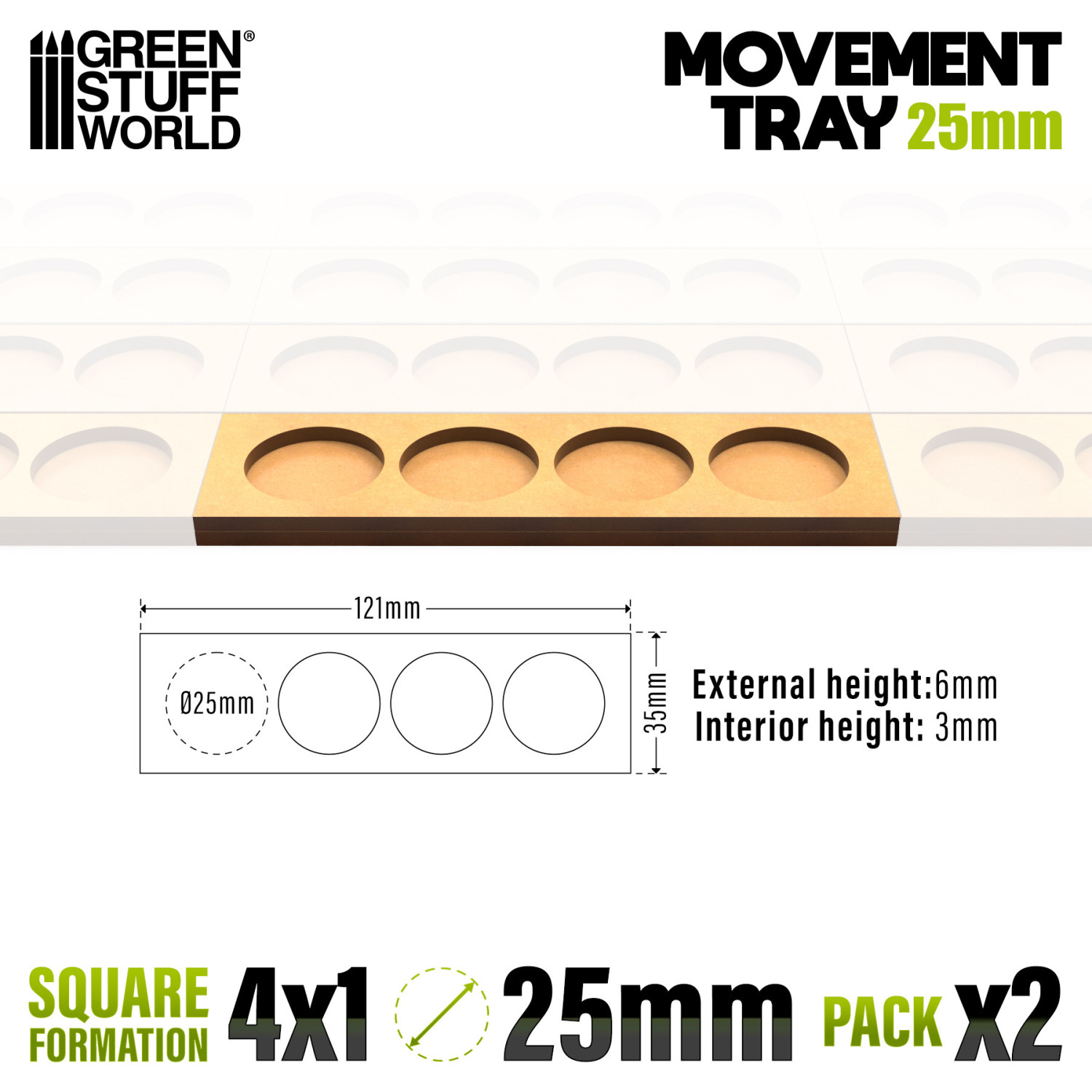 Vassoi di Movimento MDF - Slimfit 180x90mm
