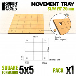 Vassoi di Movimento MDF - Quadrate Slimfit 100x100mm | Vassoi di movimento per basi quadrate