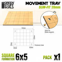 Vassoi di Movimento MDF - Quadrate Slimfit 120x100mm | Vassoi di movimento per basi quadrate
