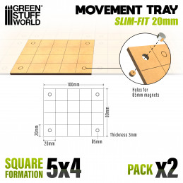 Plateaux de Mouvement MDF - Carrées Slimfit 100x80mm | Plateaux de mouvement pour bases carrées