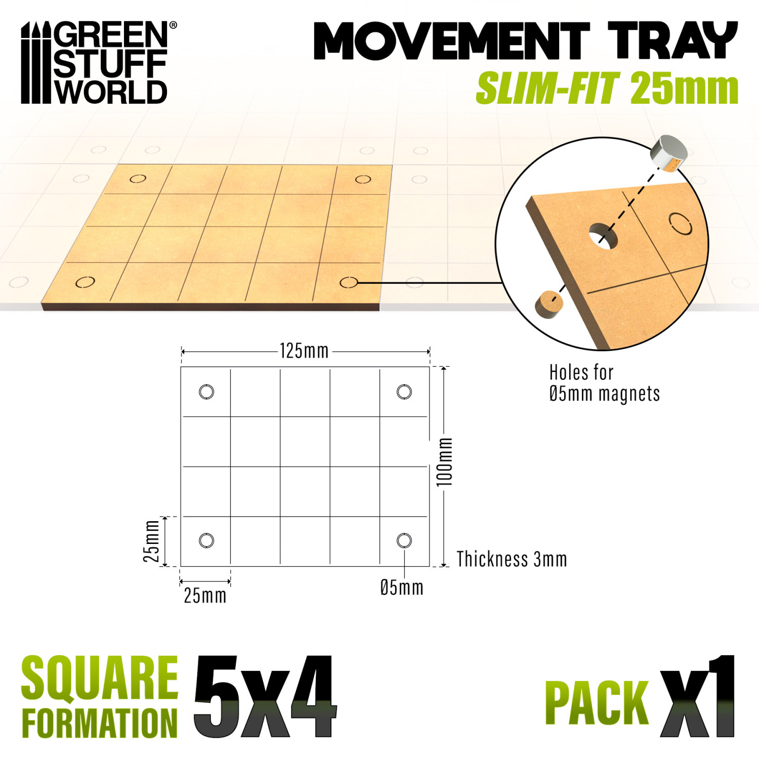 Bandejas De Movimiento Para Juegos De Mesa O Warhammer - TTCombat MOVE20c, 10 Unidades De 4x2