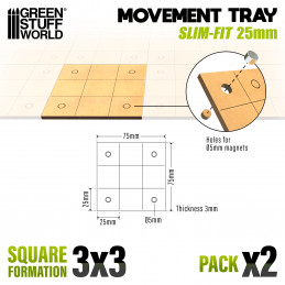 MDF Movement Trays - Slimfit Square 75x75mm | Old World Movement trays