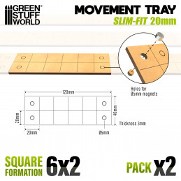 MDF Movement Trays - Slimfit Square 20 mm 120x40mm | Old World Movement trays