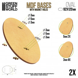Socles OVALES 92x120mm en MDF | Socles en MDF Ovales