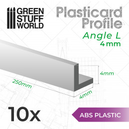 ABS Plasticard - Profile ANGLE-L 4mm | Other Profiles