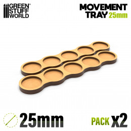 Bandejas de Movimiento DM - Skirmish AOS 25mm 5x1 Bandejas de movimiento para Peanas Redondas