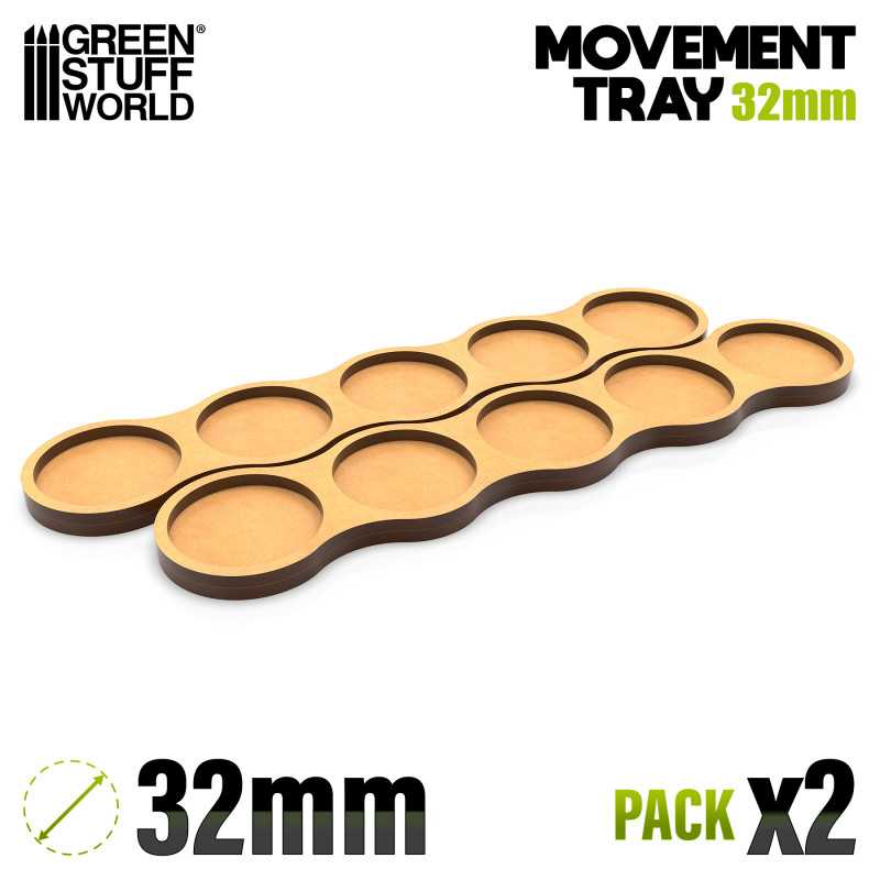 MDF Movement Trays - Skirmish AOS 32mm 5x1 | Movement trays for round bases MDF Movement Trays - Skirmish AOS 32mm 5x1 | Movement trays for round bases