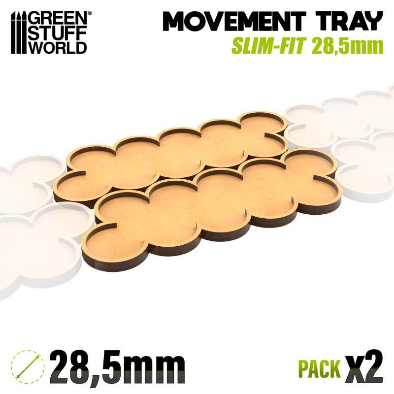 MDF Movement Trays - SlimFit AOS 28.5mm | Movement trays for round bases