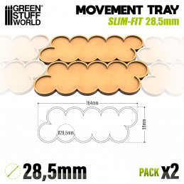 MDF Movement Trays - SlimFit AOS 28.5mm | Movement trays for round bases