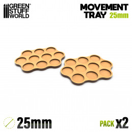 MDF Movement Trays - Skirmish AOS 25mm 3x4x3 | Movement trays for round bases