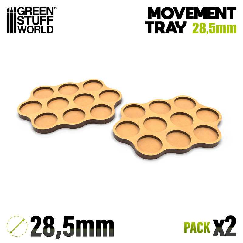 Plateaux de Mouvement MDF - Skirmish AOS 28.5mm 3x4x3 | Plateaux de mouvement pour bases rondes