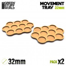 MDF Movement Trays - Skirmish AOS 32mm 3x4x3 | Movement trays for round bases