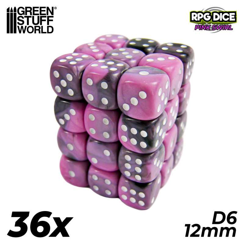 36x D6 12mm Dés de Jeu - Rose Marbre | Dés - Jeux de société 36x D6 12mm Dés de Jeu - Rose Marbre | Dés - Jeux de société
