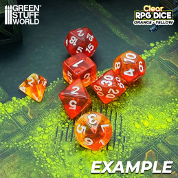 7x Mix 16mm Dice - Orange - Yellow | DnD dice set