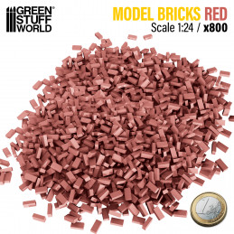 Miniature Bricks - Red x800 1:24 | Miniature bricks