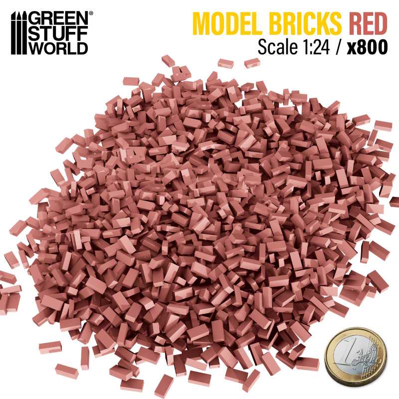 ▷ Miniature bricks - Red x800 1:24