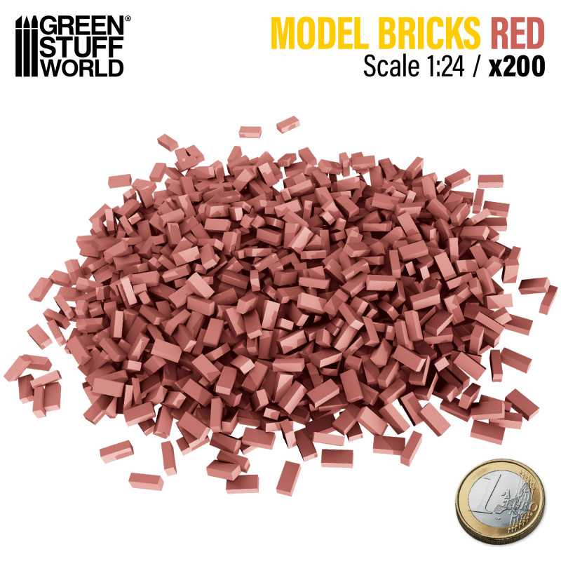 ▷ Miniature bricks - Red x200 1:24