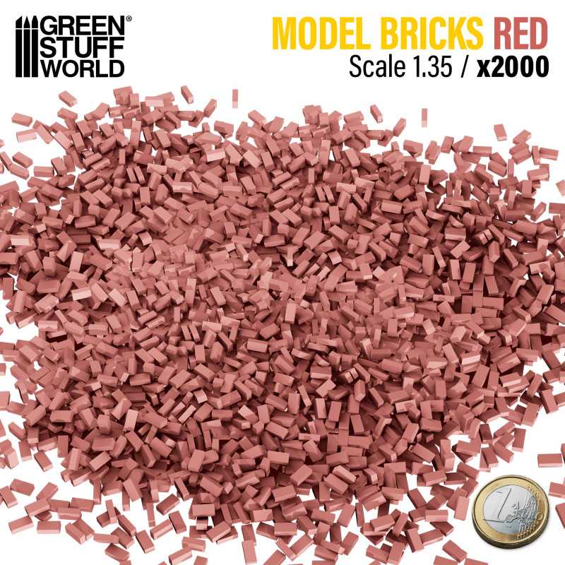 Miniature Bricks - Red x2000 1:35 | Miniature bricks