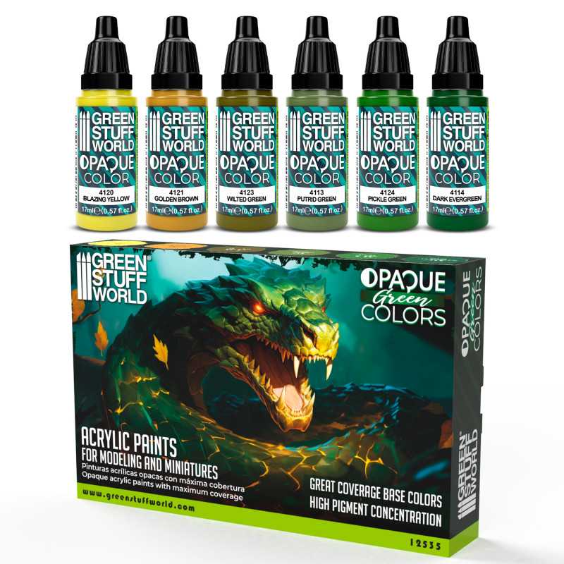 Opaque Paint Set - Green Colours | Model Paint Sets