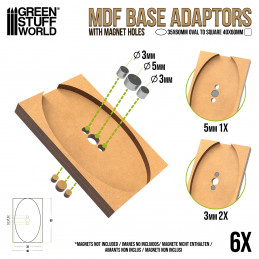 Adattatore base MDF - Ovale 35x60 mm a quadrato 40x60 mm | Adattatori Basette