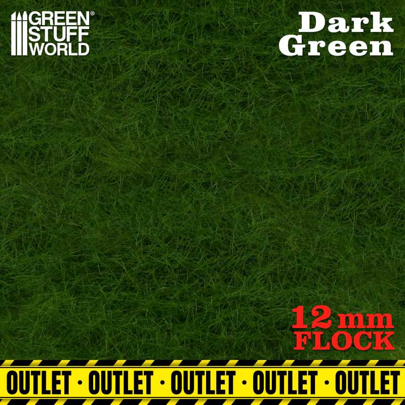 Static Grass Flock 12mm - Dark Green | OUTLET - Scenery and Resin