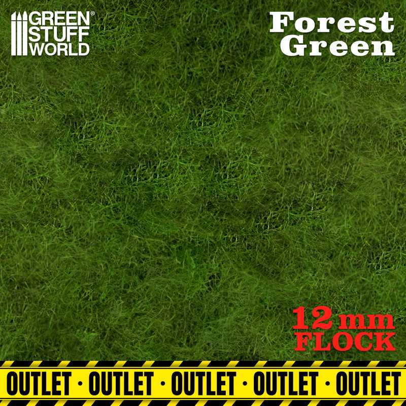 Static Grass Flock 12mm - Forest Green | OUTLET - Scenery and Resin