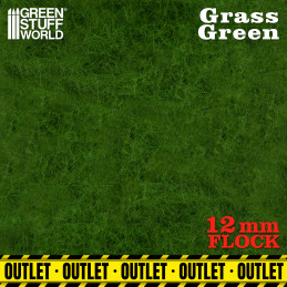 Elektrostatisches Gras 12mm - GrasGrün | OUTLET - Gelände und Harz
