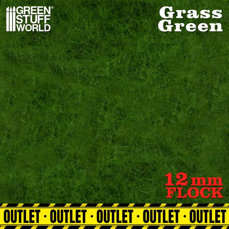 Static Grass Flock 12mm - Grass Green | OUTLET - Scenery and Resin