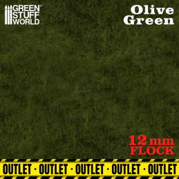 Static Grass Flock 12mm - Olive Green | OUTLET - Scenery and Resin