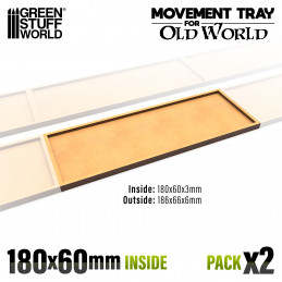 Plateaux de Mouvement MDF - 180x60mm | Plateaux de mouvement pour Old World