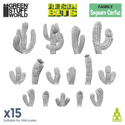 Set impreso en 3D - Cactus Saguaro Plantas y vegetacion