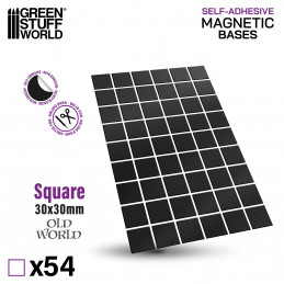 Vorgeschnittene Magnetfolie - Quadrate 30x30mm | Selbstklebende Magnete