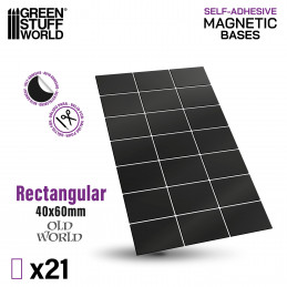 Feuilles magnétiques - Rectangulaire 40x60mm | Aimants adhésifs prédécoupés