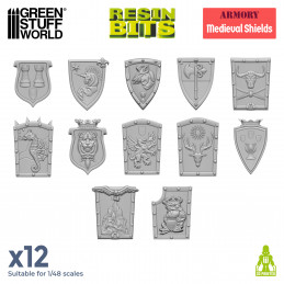 3D printed set - Old World Medieval Shields | Shields and shoulder pads