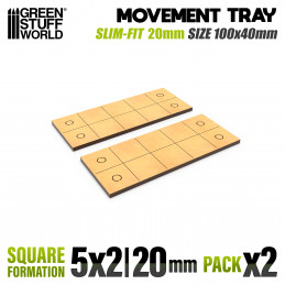 Plateaux de Mouvement MDF - Carrées Slimfit 100x40mm | Plateaux de mouvement pour bases carrées