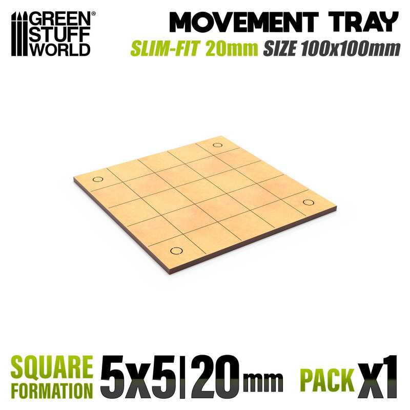 MDF Movement Trays - Slimfit Square 100x100mm | Movement trays for square bases