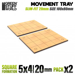 Plateaux de Mouvement MDF - Carrées Slimfit 100x80mm | Plateaux de mouvement pour bases carrées