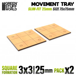 Vassoi di Movimento MDF - Quadrate Slimfit 75x75mm | Vassoi di movimento per Old World