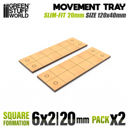 MDF Movement Trays - Slimfit Square 20 mm 120x40mm | Old World Movement trays