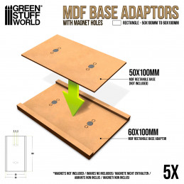 MDF Base adapter - Rectangular 50x100mm to 60x100mm | Base adaptors