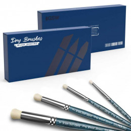 Premium Trockenpinsel-Set - BLUE Series | Dry-Brush RundPinsel