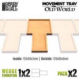 Plateaux de Mouvement MDF - 1x2 - 60x120mm | Plateaux de mouvement pour Old World
