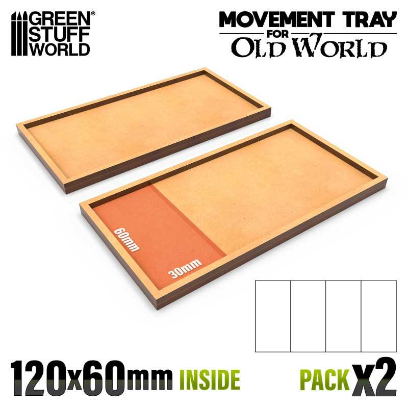 Plateaux de Mouvement MDF - 120x60mm | Plateaux de mouvement pour Old World