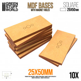 25x50mm rechteckige MDF Basen | Warhammer Old World Basen