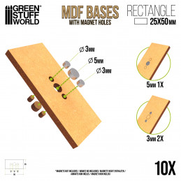 MDF Bases - Rectangle 25x50mm | Warhammer Old World Bases