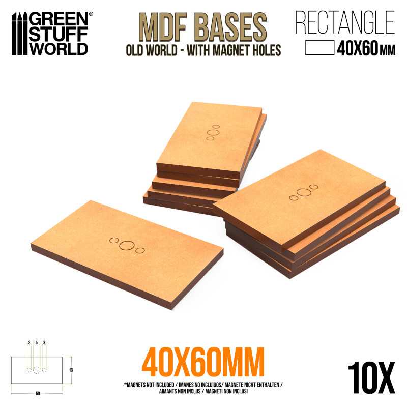 40x60mm rechteckige MDF Old World Basen | Warhammer Old World Basen