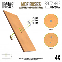 60x120mm rechteckige MDF Old World Basen | Warhammer Old World Basen